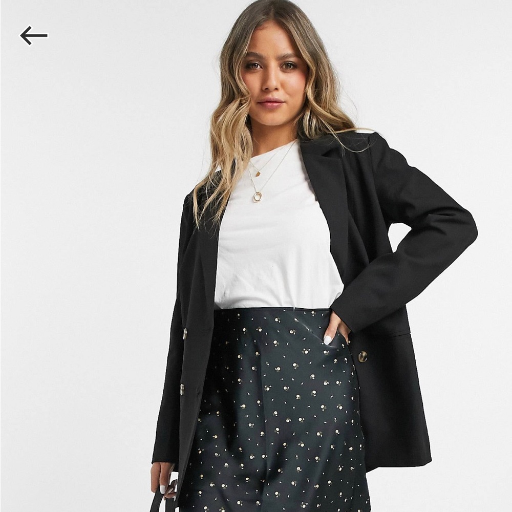 Pieces- double breasted black blazer. Size: medium